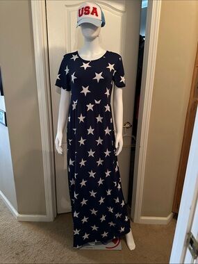 HEIMISH USA Navy Maxi Dress with White Star Print